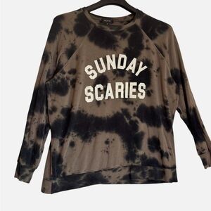 Wildfox Black and Brown Tie-Dye Sweatshirt Graphic soft